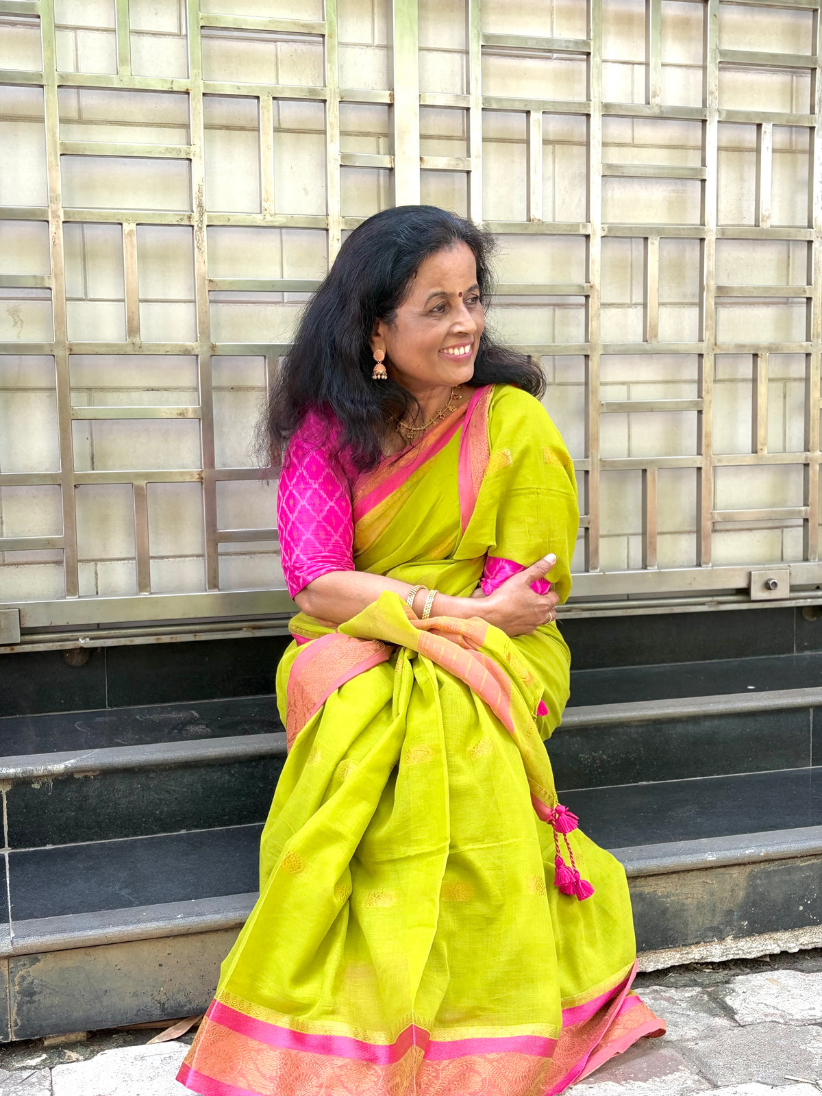 Nira Colourful Mul Saree with Zari Border