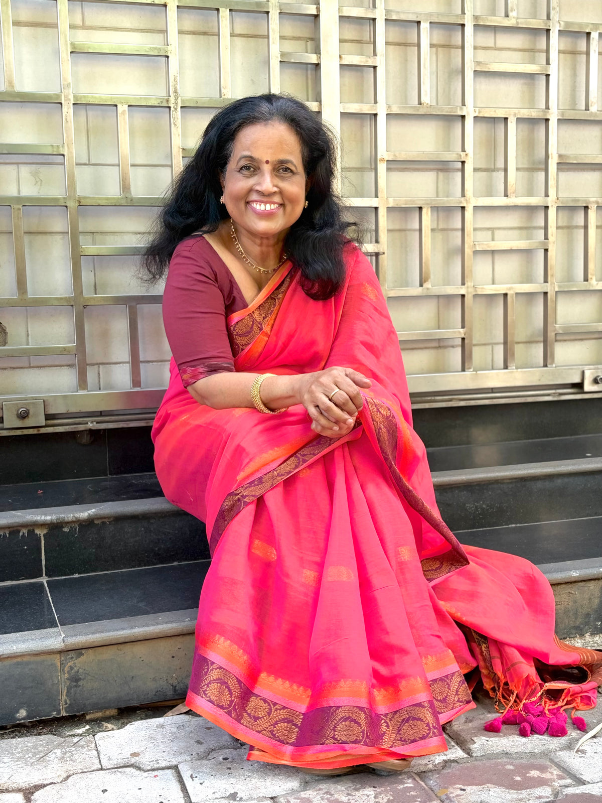 Nira Colourful Mul Saree with Zari Border