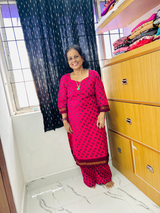 Madurai Sungudi Long Top with sleeves