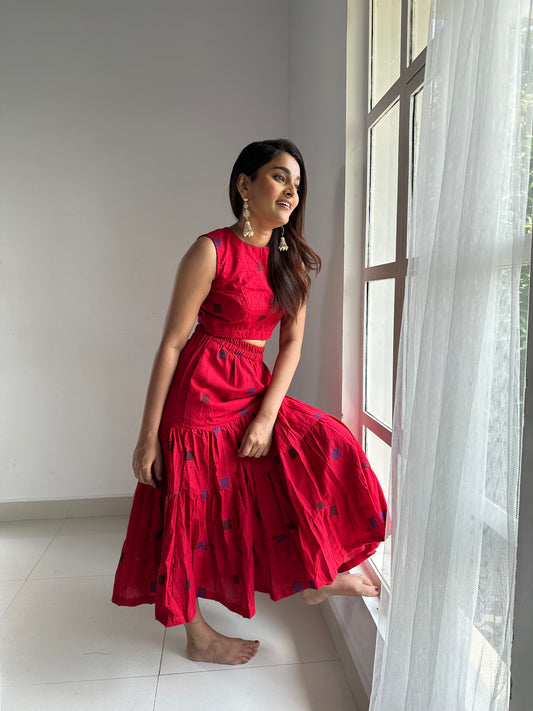 Culver City High Waist Coords Set Red Checks