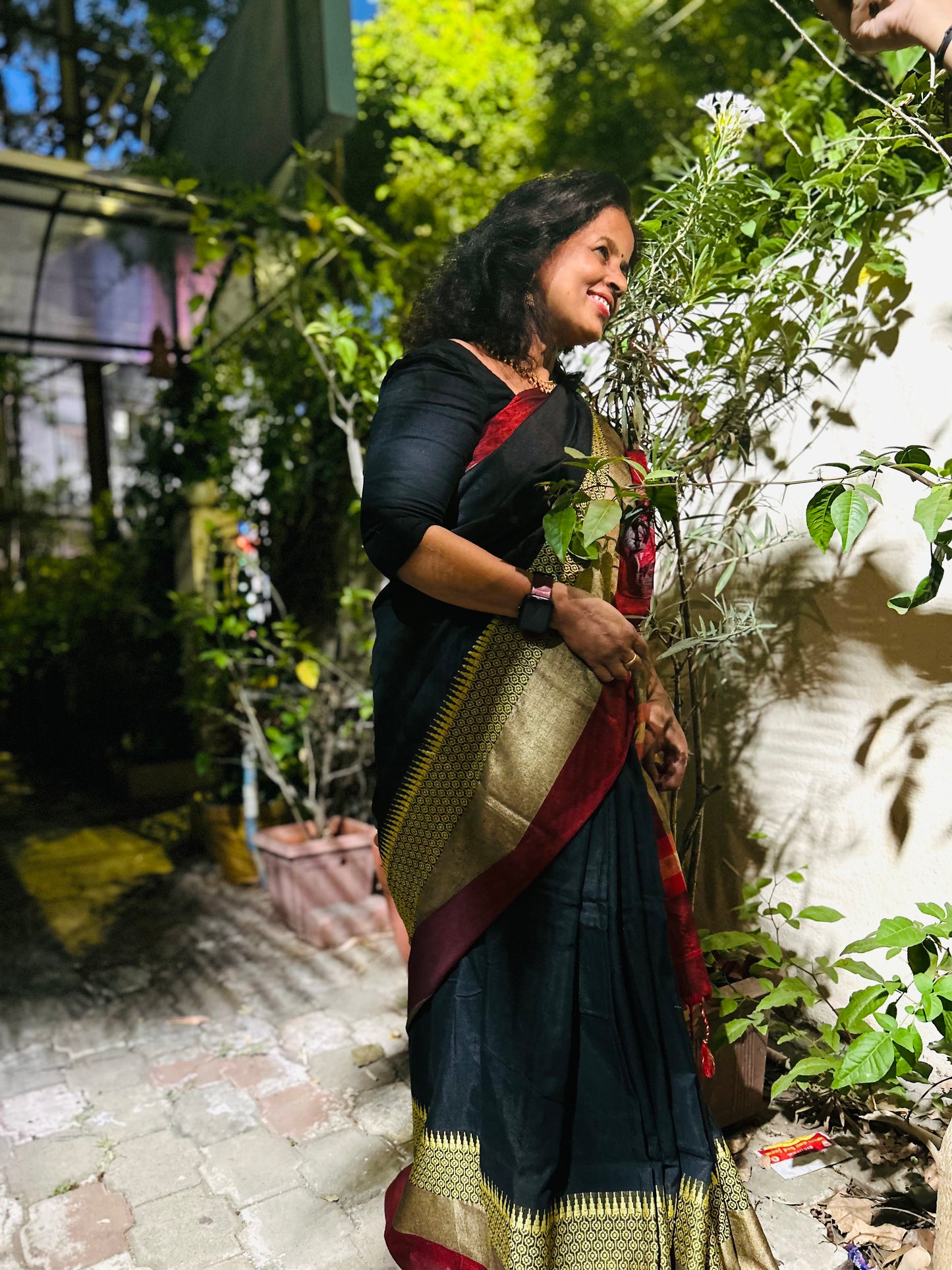 Black Big Border Cotton Saree