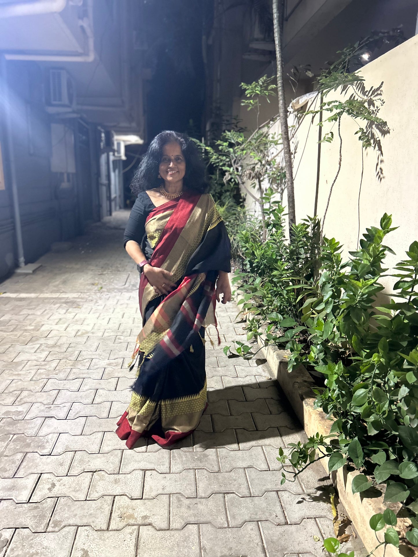 Black Big Border Cotton Saree