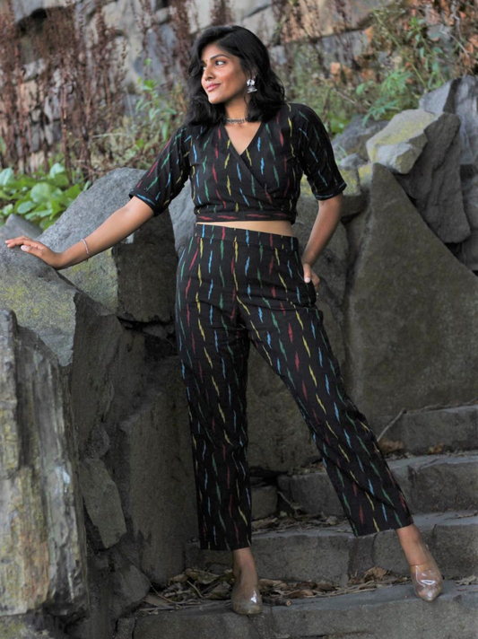 Culver City Ikkat Coords - Pant set & Crop top