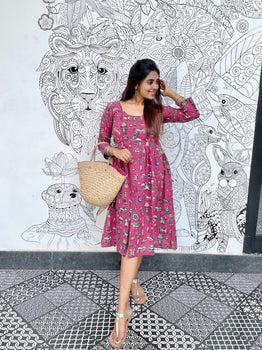 Sicilian slit dress - Pink