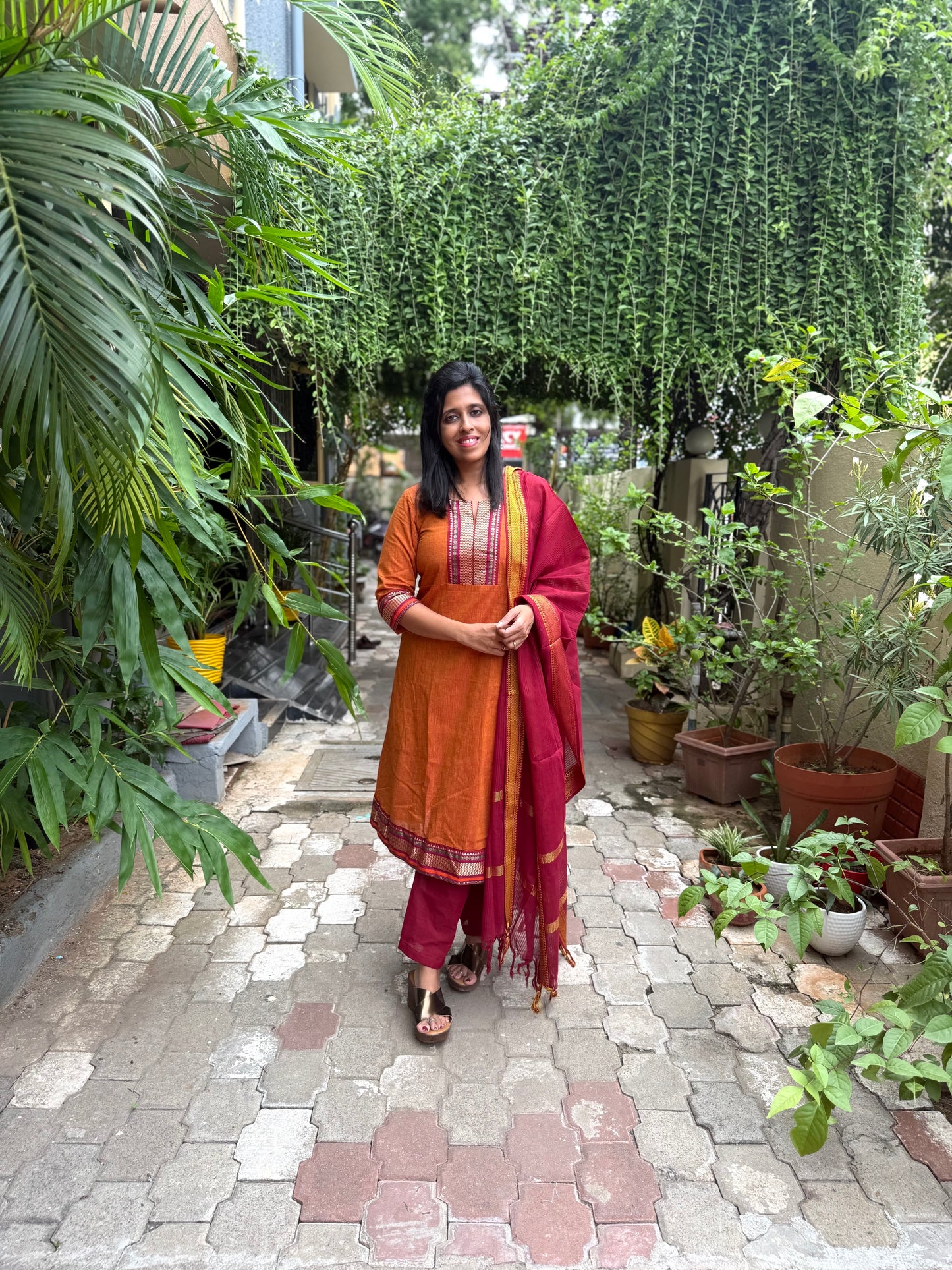 Mangalagiri Kurta Set with Dupatta