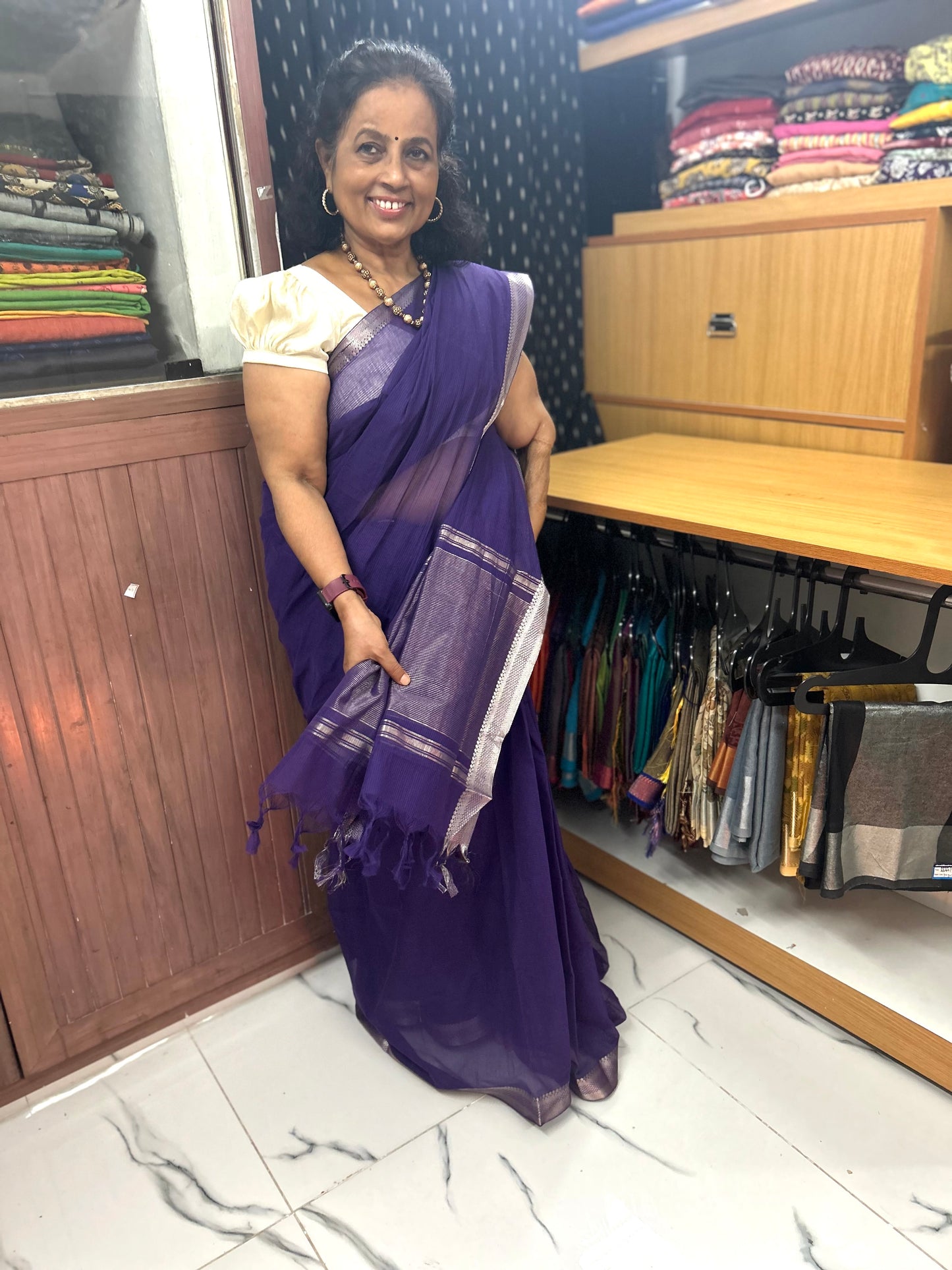 Mangalagiri Handloom Zari Cotton Saree