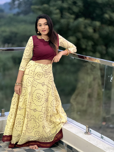 Cut out Karaikudi Dress Lemon Yellow