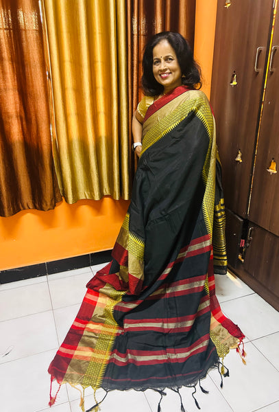 Meenakshi Soft cotton saree - Black