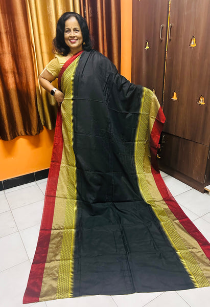 Meenakshi Soft cotton saree - Black