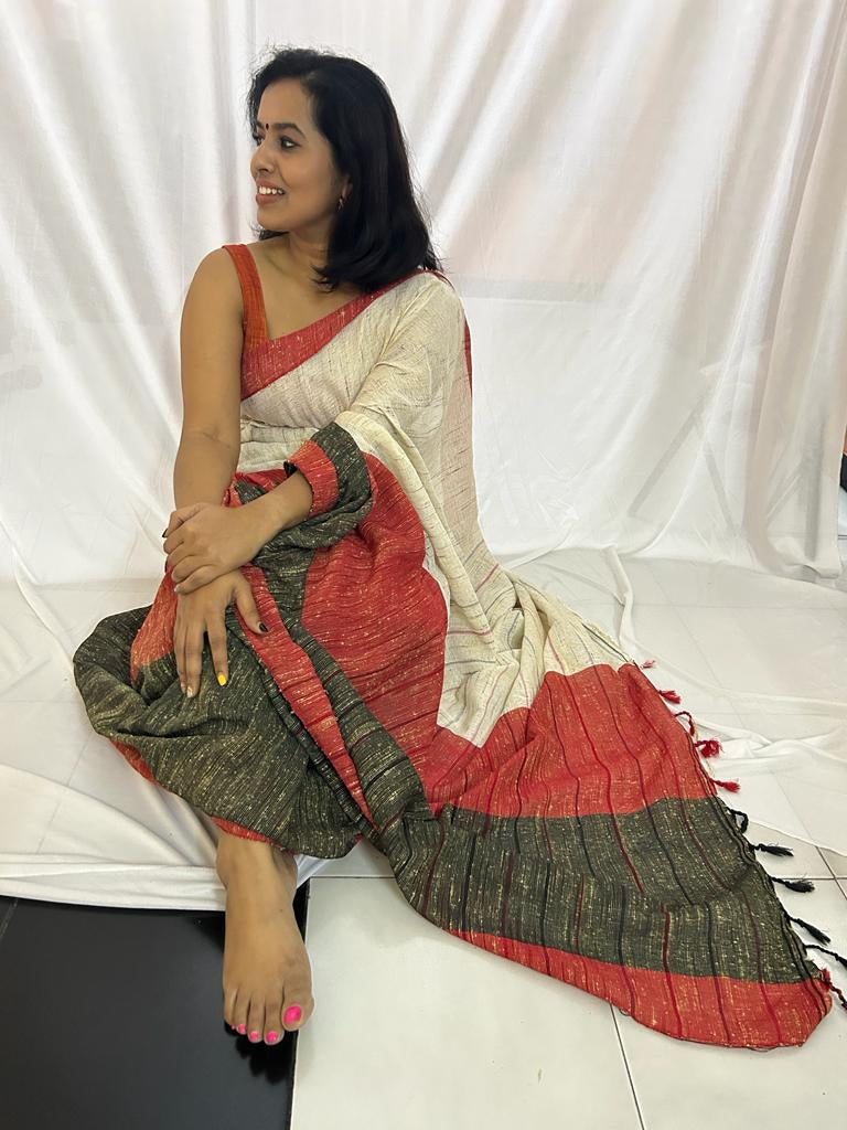 Raanchana Raw Jute Saree.