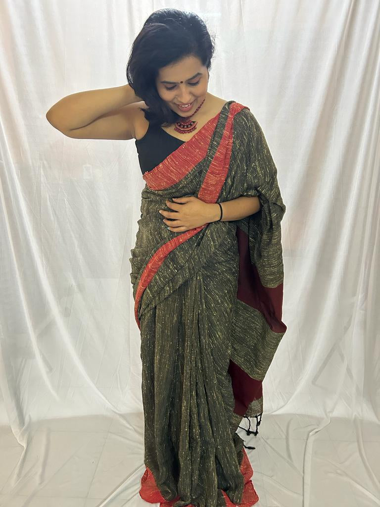 Raanchana Raw Jute Saree.
