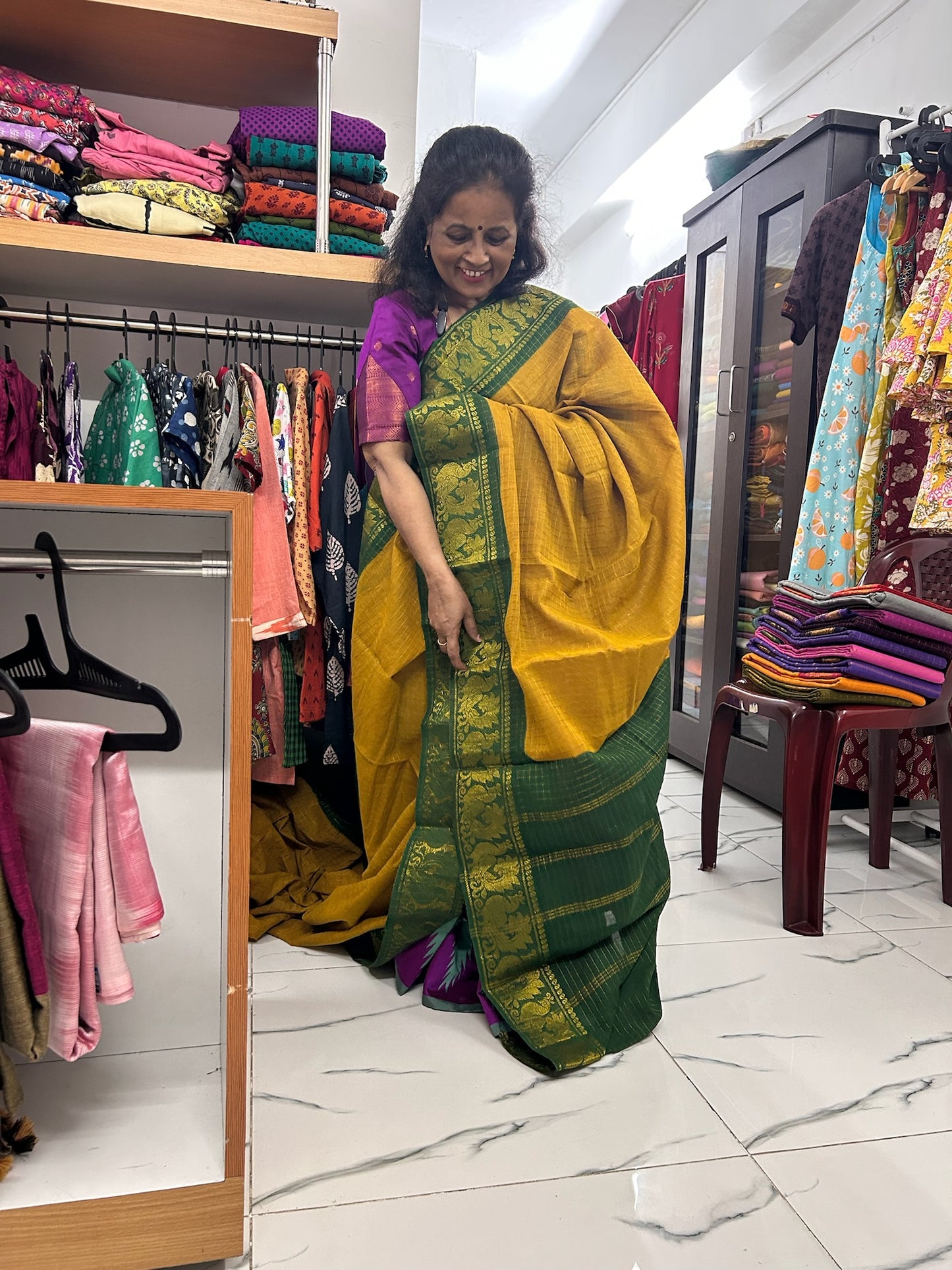Madhurai Meenakshi Zari Check Sungudi Saree