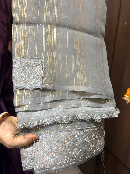 Designer Saree Pastel Gray