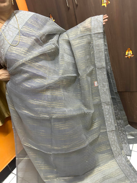 Designer Saree Pastel Gray