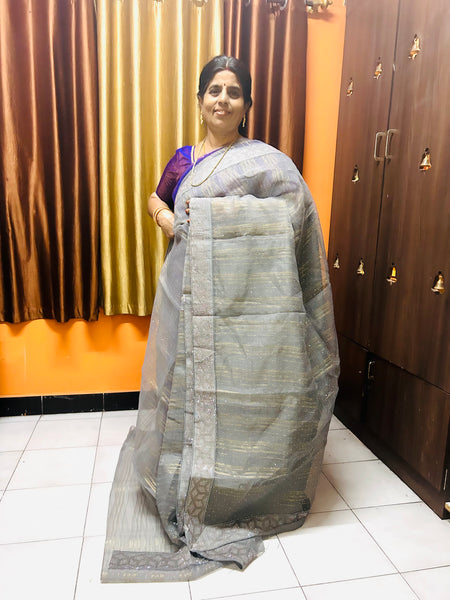 Designer Saree Pastel Gray