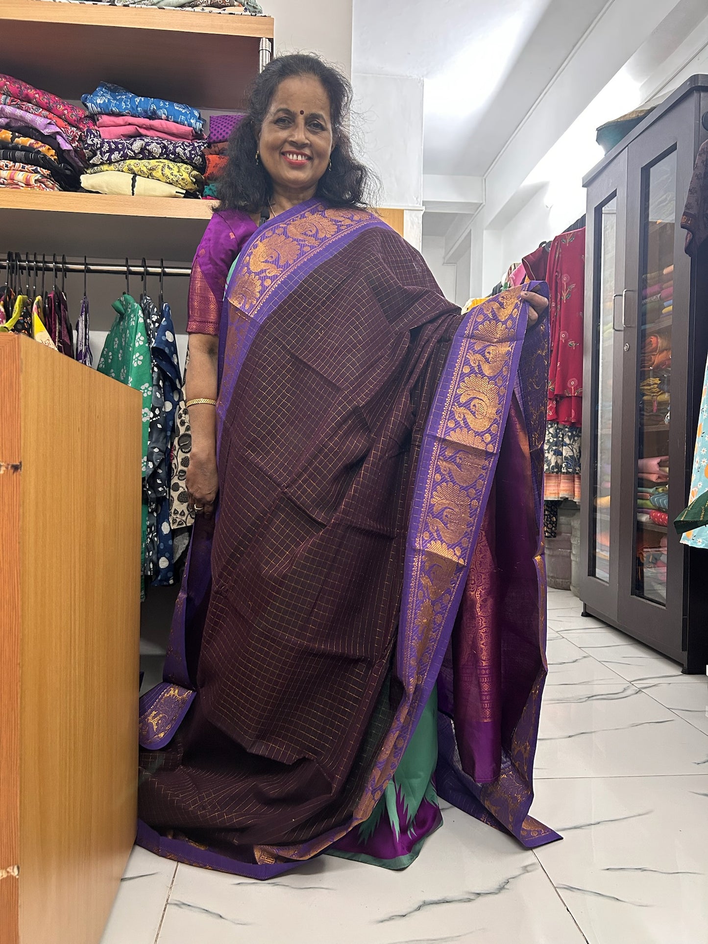 Madhurai Meenakshi Zari Check Sungudi Saree