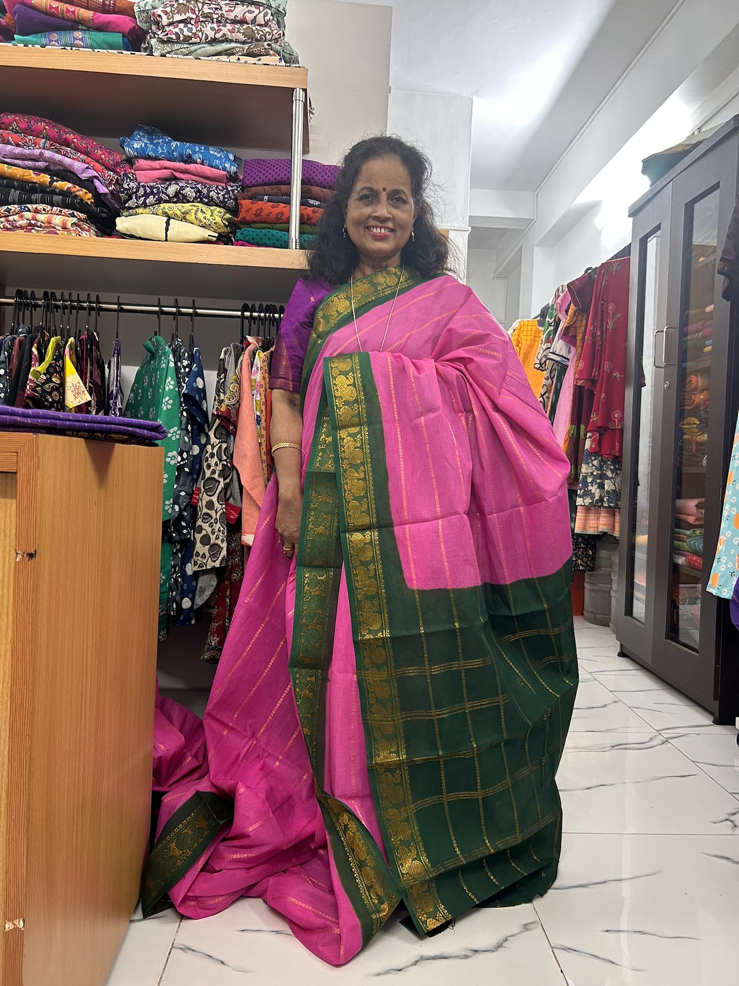 Madhurai Meenakshi Zari Check Sungudi Saree