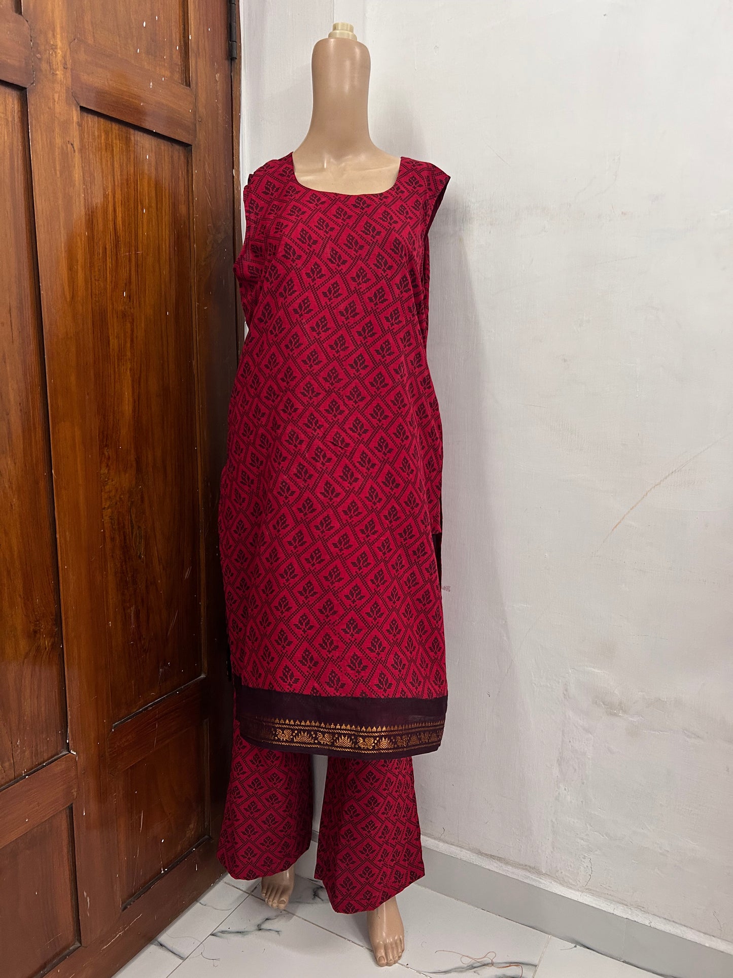 Madurai Sungudi Coords Set Sleeveless