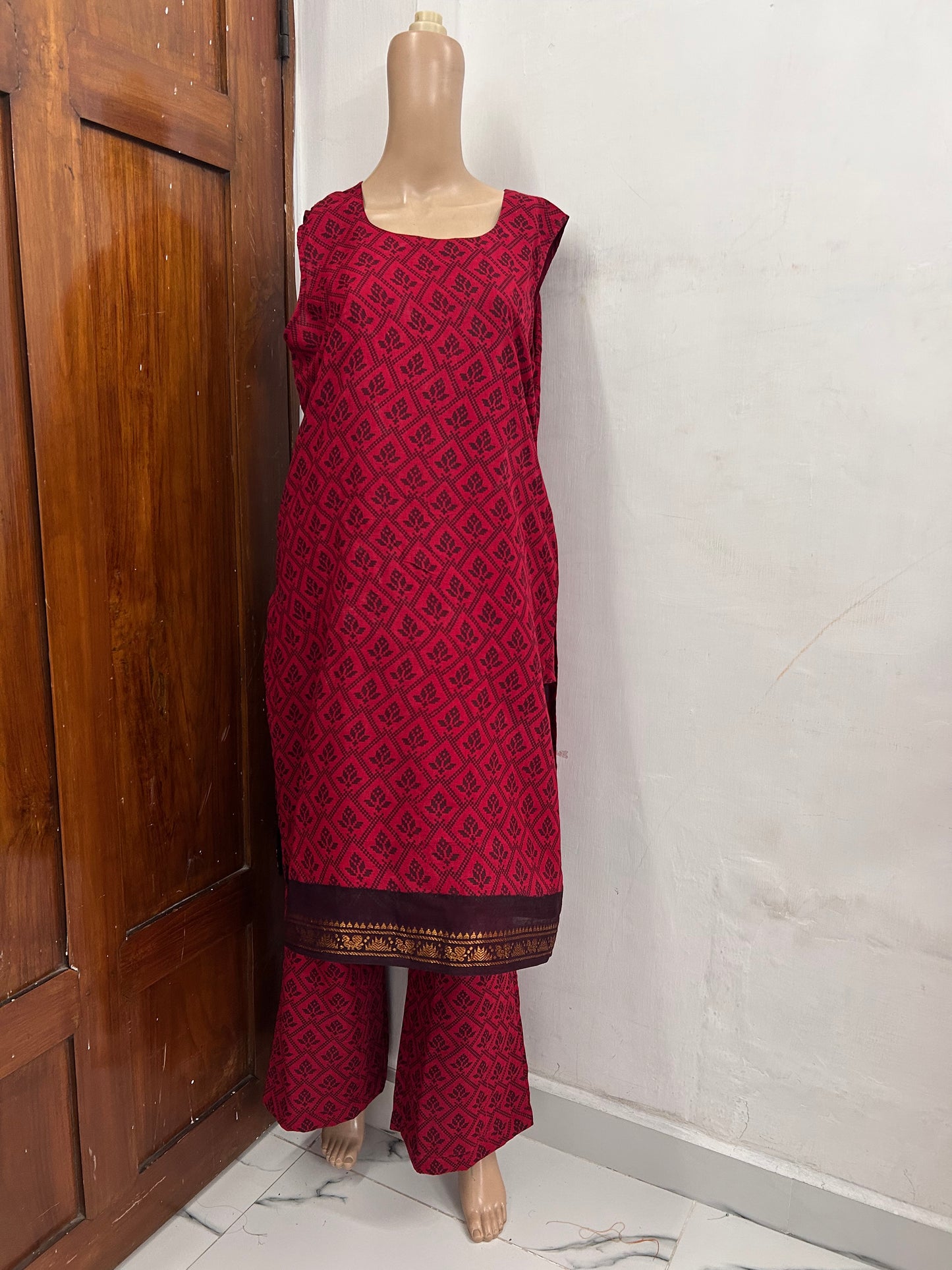 Madurai Sungudi Coords Set Sleeveless