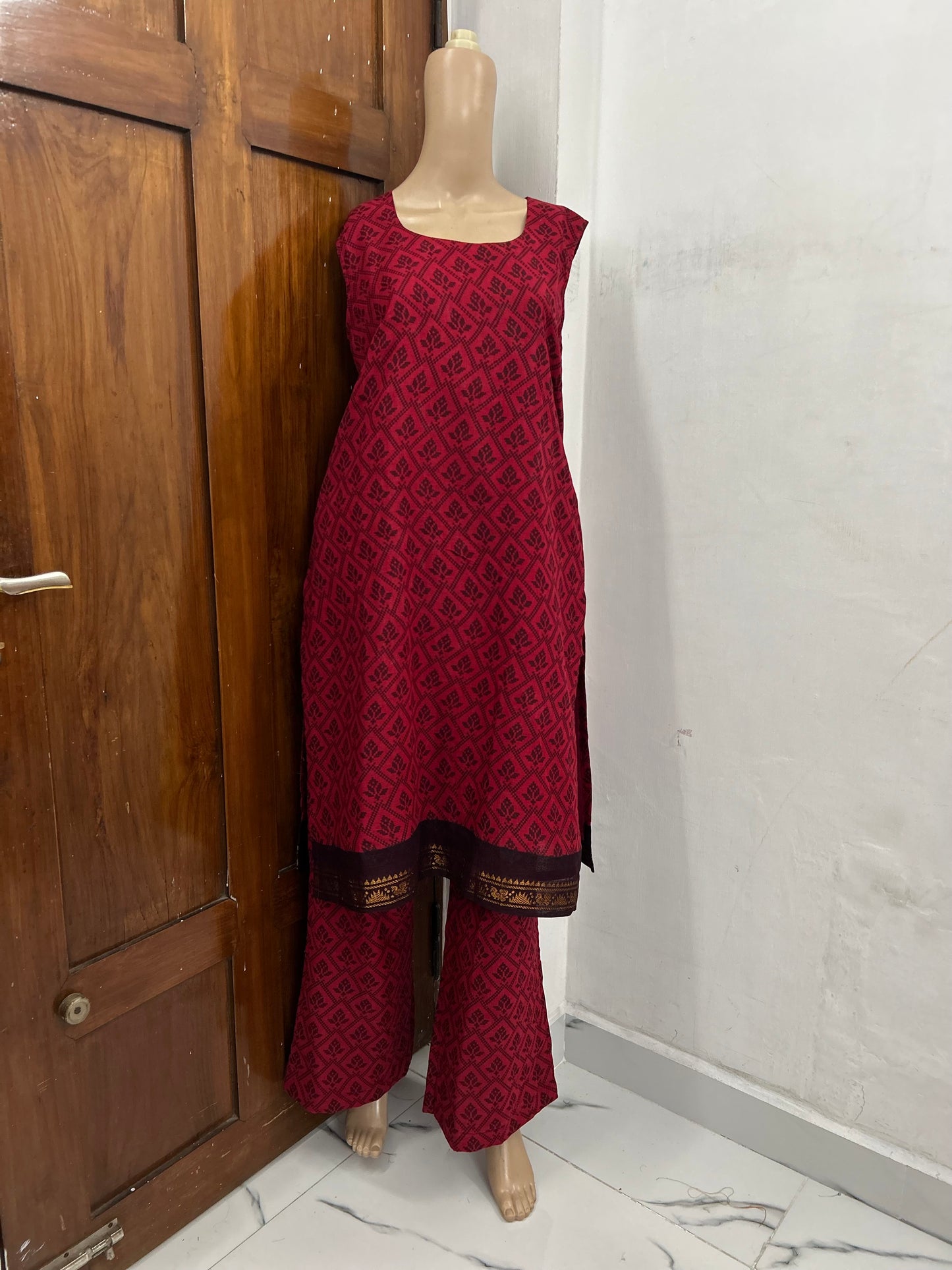 Madurai Sungudi Coords Set Sleeveless