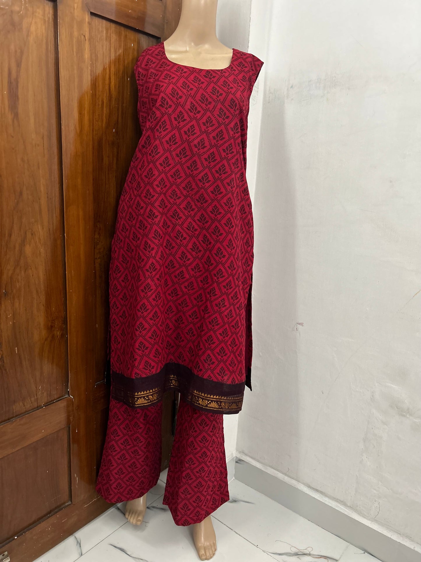 Madurai Sungudi Coords Set Sleeveless