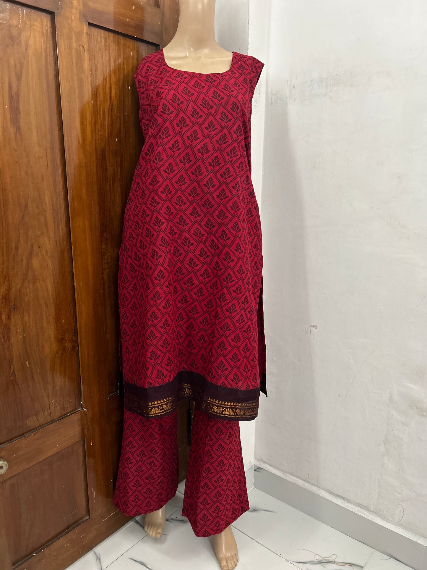 Madurai Sungudi Coords Set Sleeveless