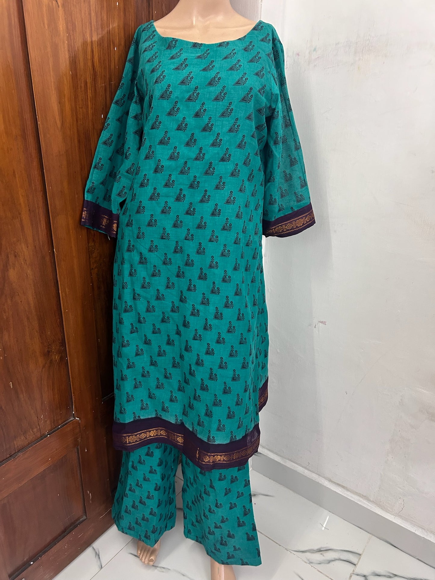 Madurai Sungudi Coords with sleeves