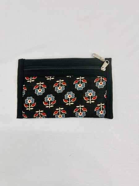 Double zipper cloth pouch small Black Shades