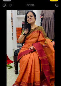 Chettinad cotton saree Orange