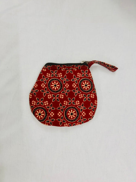 Round Coin Purse Black Red