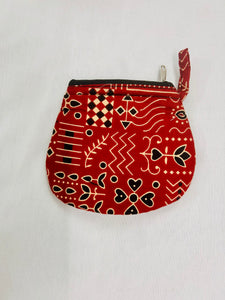 Round Coin Purse Black Red