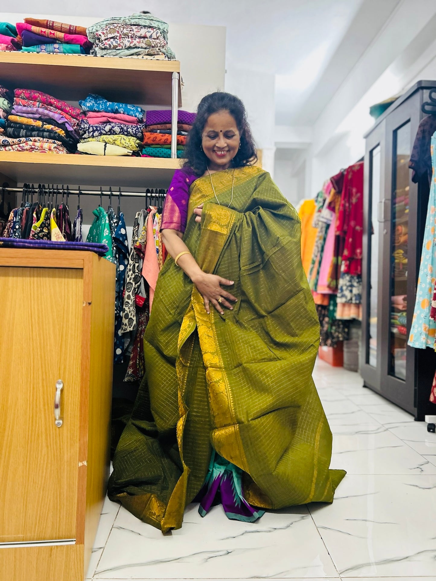 Madhurai Meenakshi Zari Check Sungudi Saree