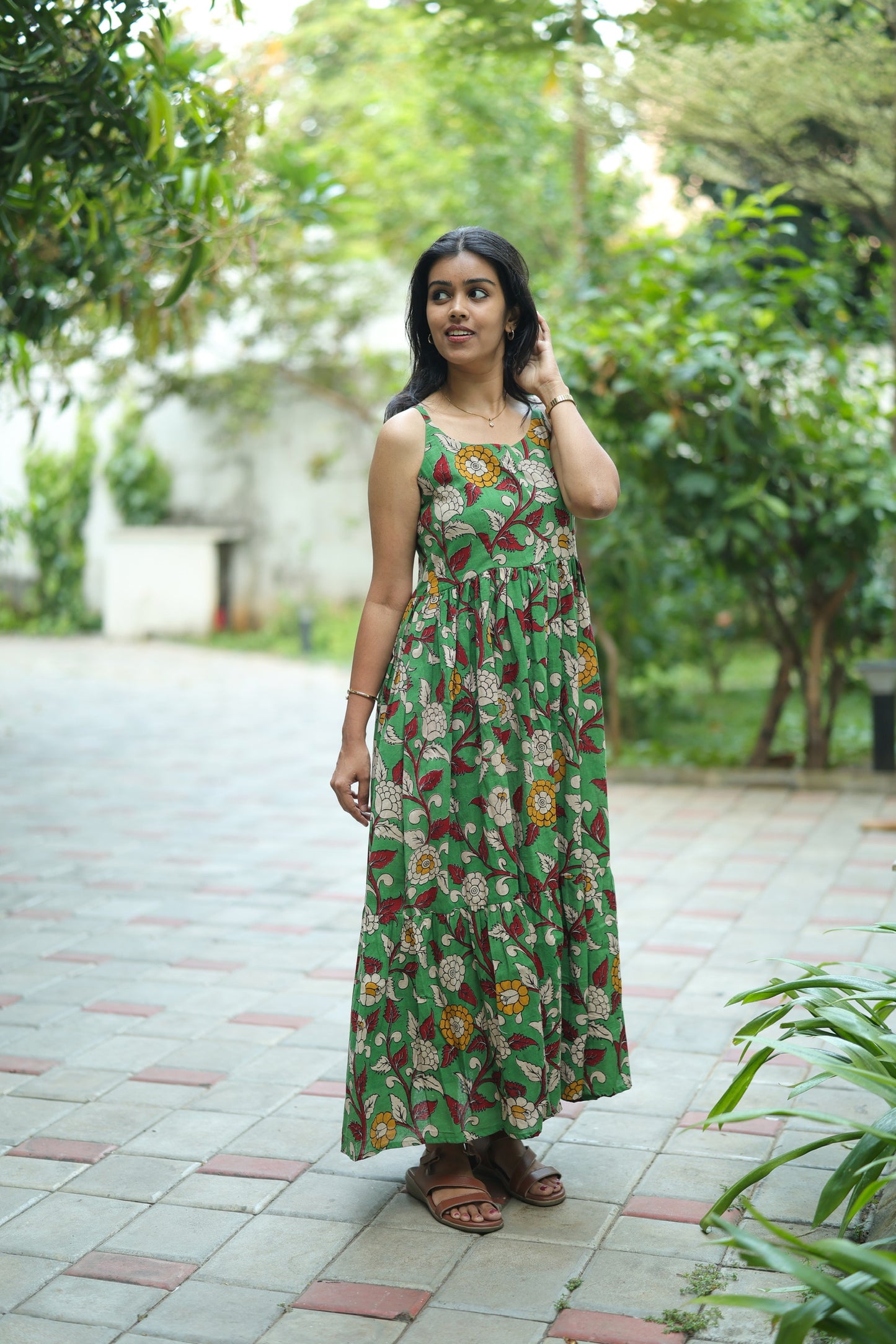 Santorini Sunset Stripes Strap maxi