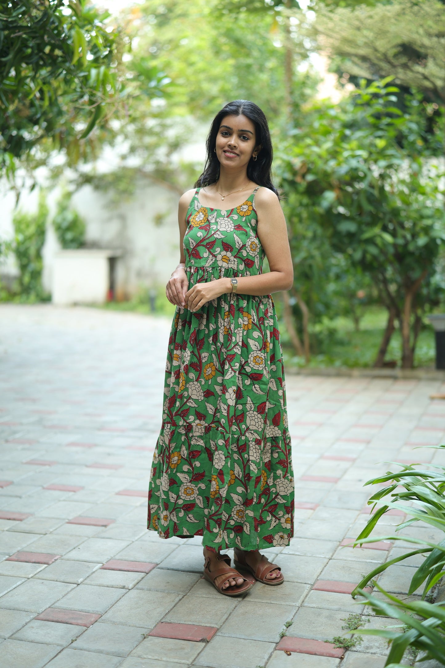 Santorini Sunset Stripes Strap maxi