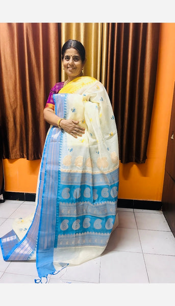 Off white Semi Tusser Saree