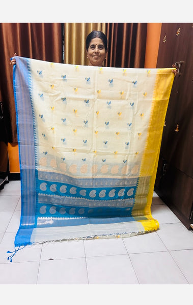 Off white Semi Tusser Saree