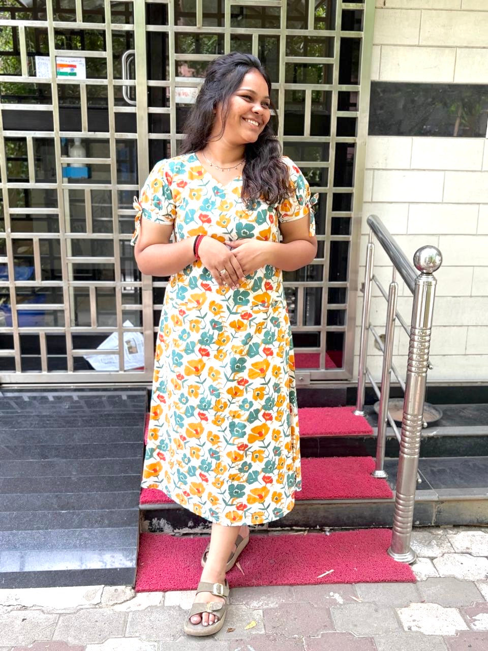 Jaipur A line Dress Off White
