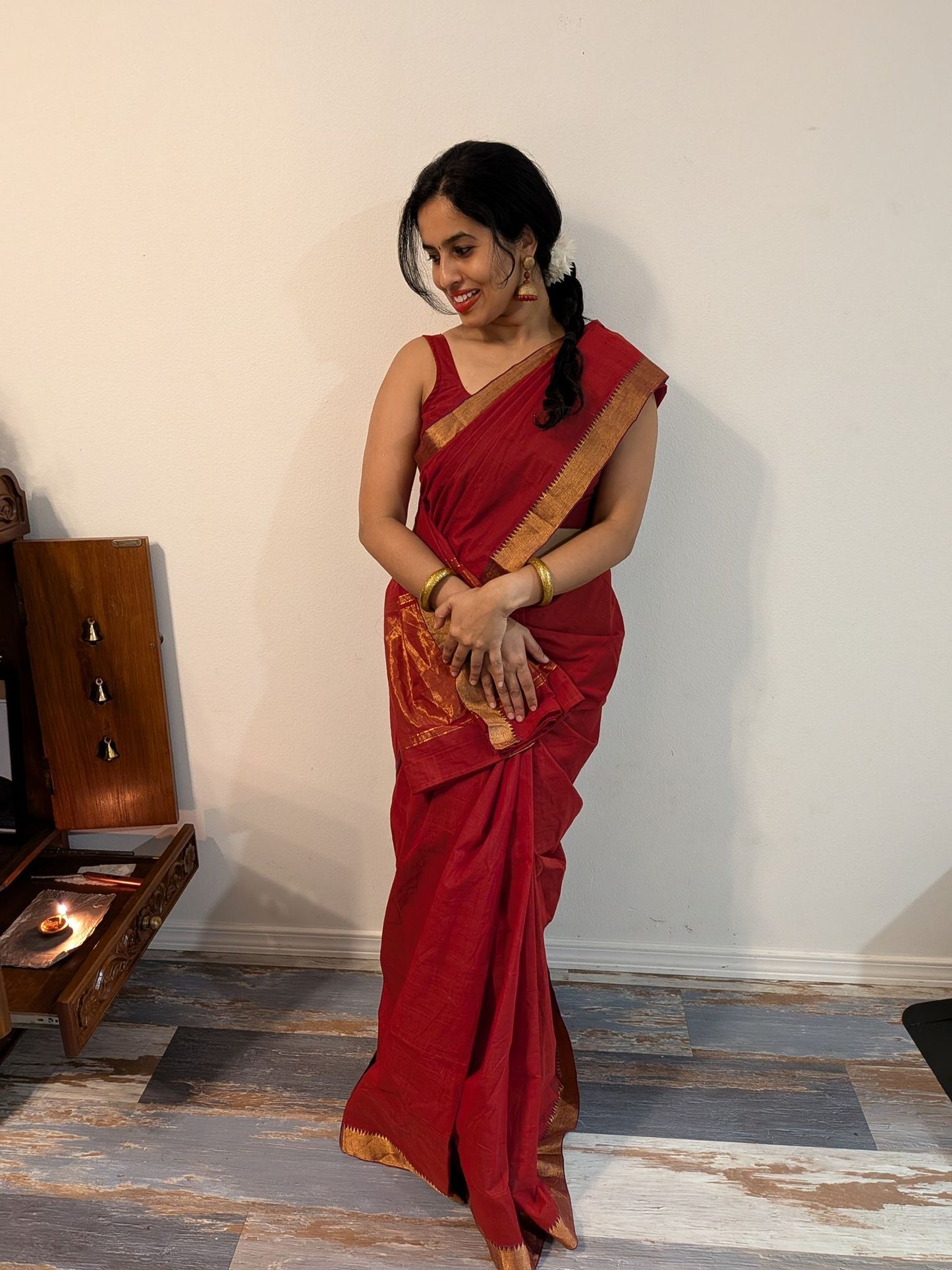 Mangalagiri Handloom Zari Cotton Saree