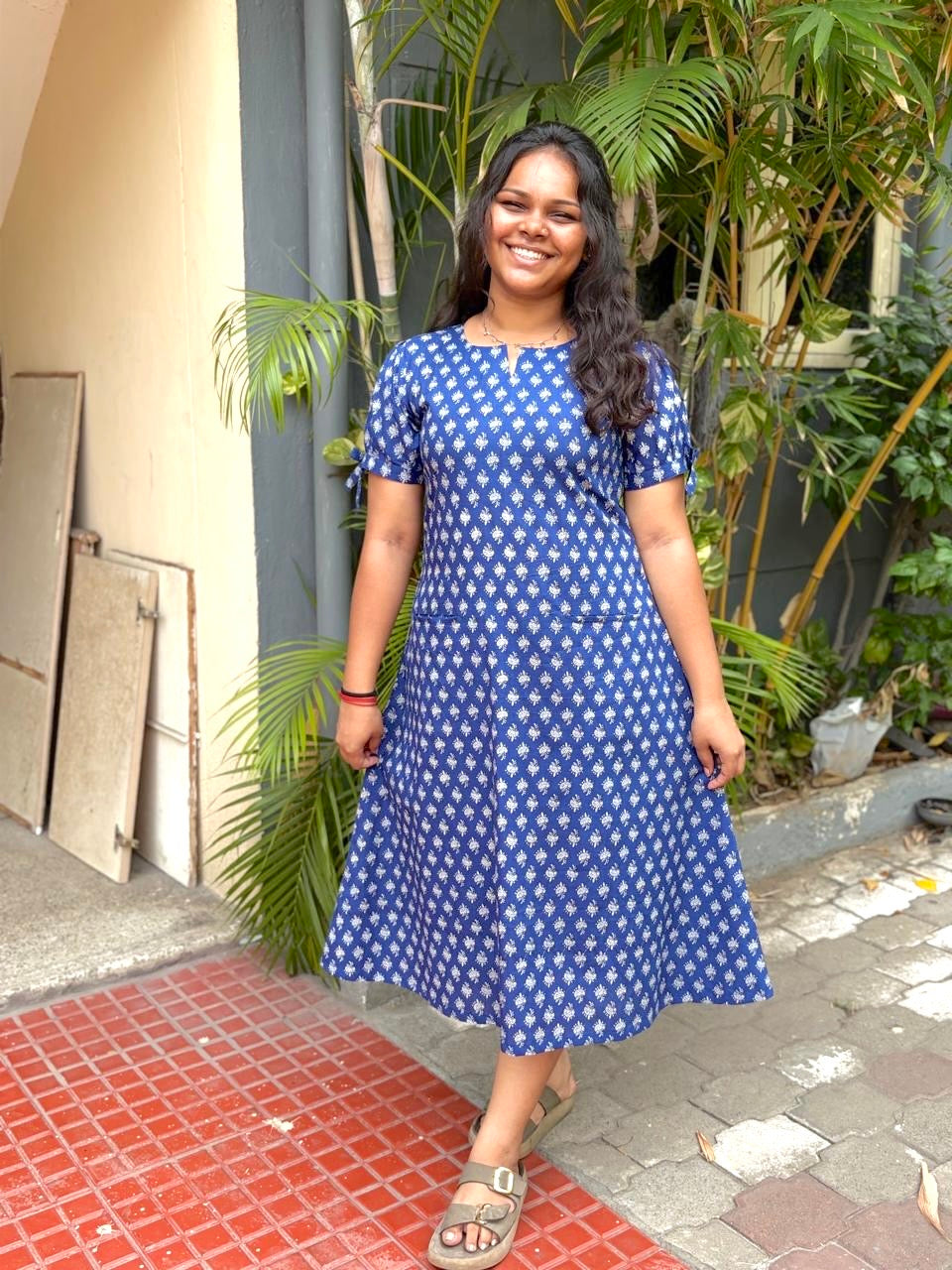 Jaipur A line dress Indigo Blue