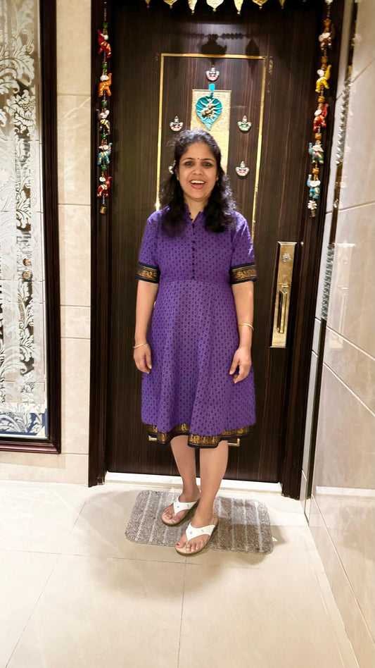 Chettinadu Sungudi Knee Length Dress