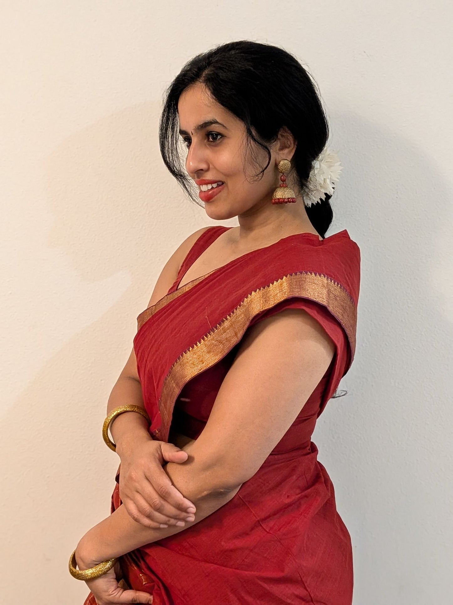 Mangalagiri Handloom Zari Cotton Saree