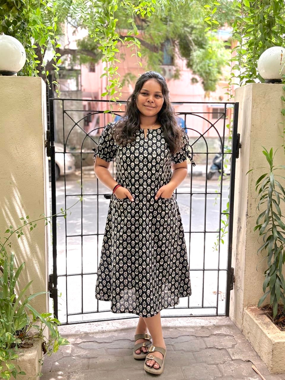 Jaipur A line Dress Deep Black