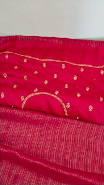 Red designer saree with red design blouse