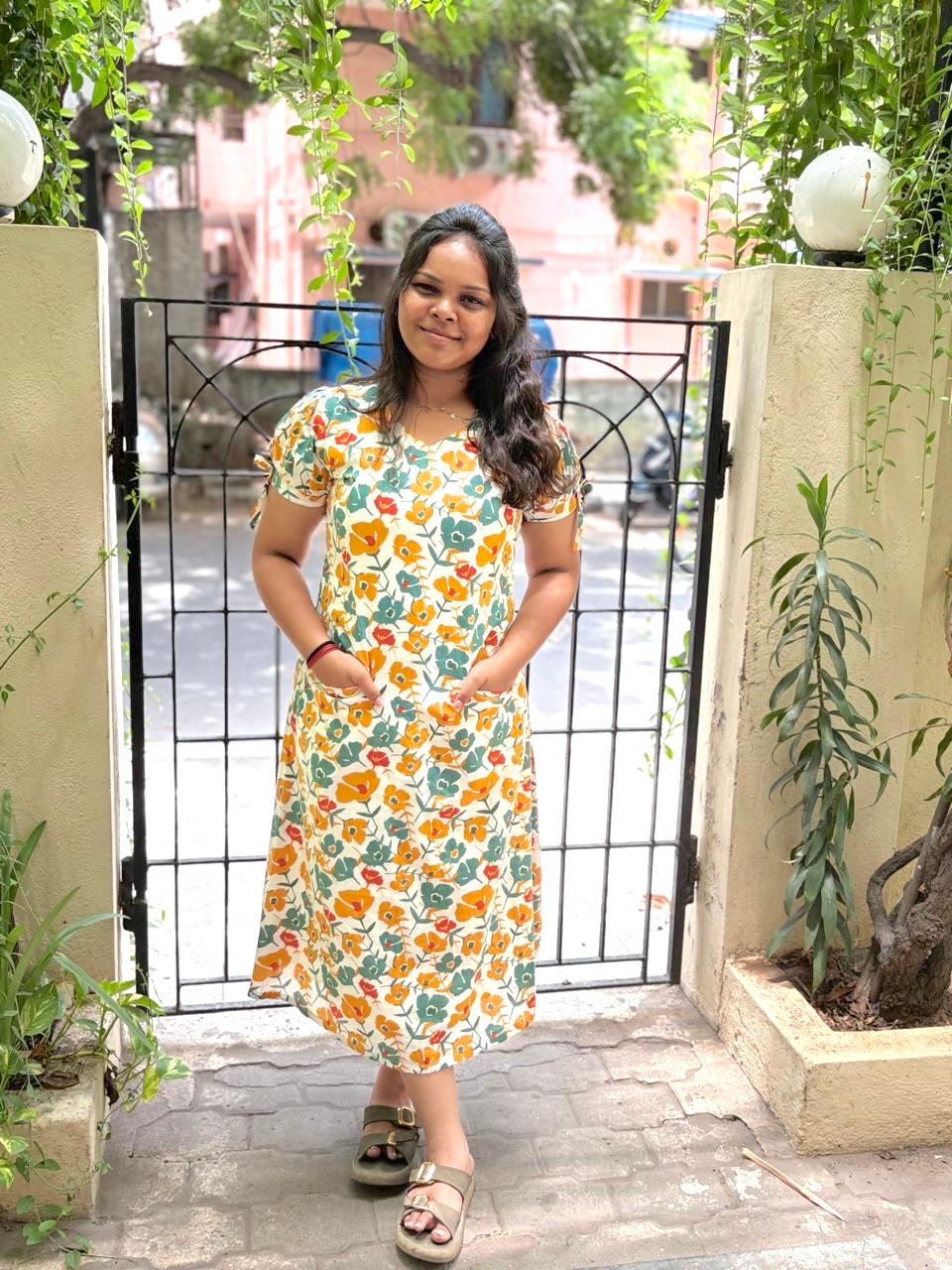 Jaipur A line Dress Off White
