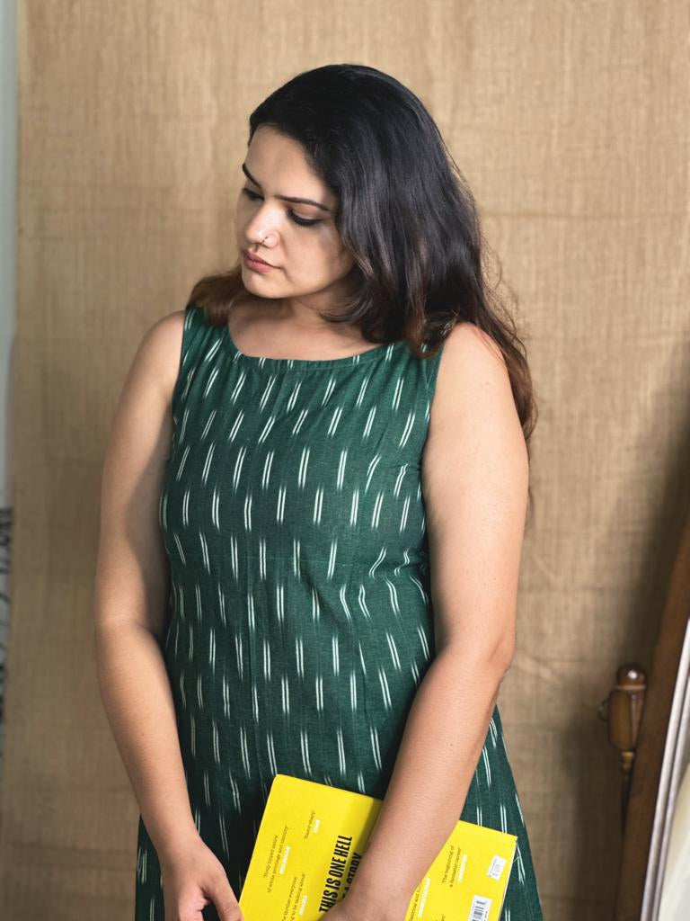 Romanian Ruffle  Ikkat Dress