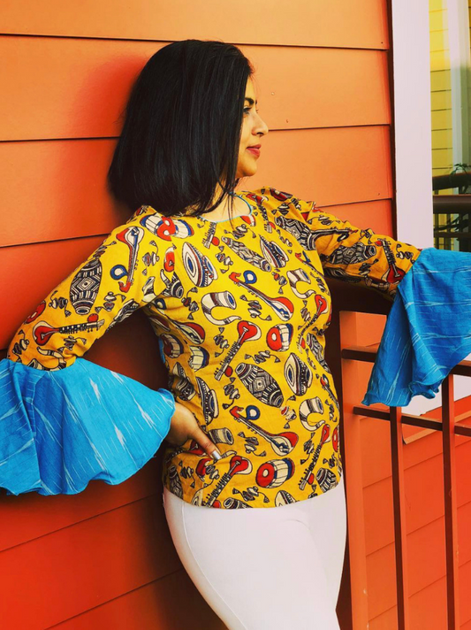 Dramatic Sleeve Top - Yellow