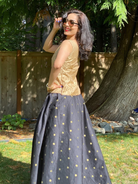 Classic Indian  Skirt set - Black
