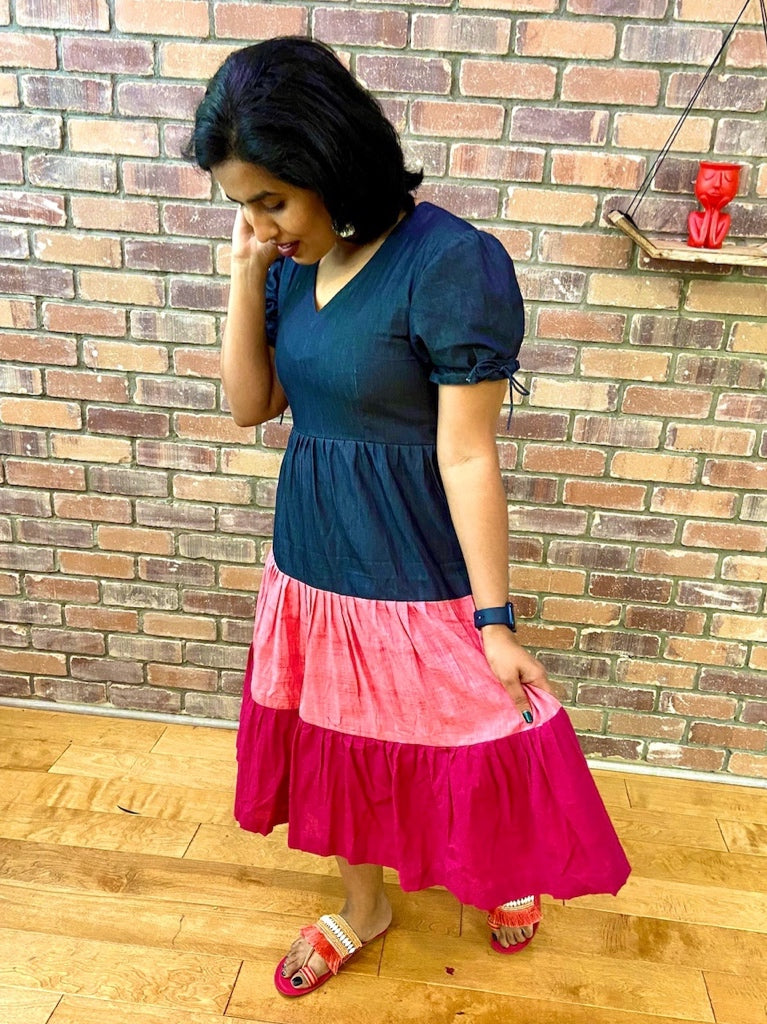 Color block Midi Dress part - I
