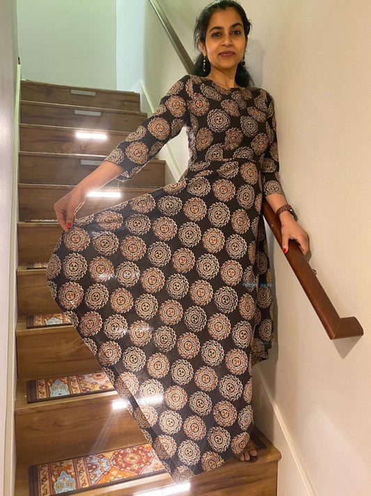 Bermuda Maxi Dress - Kalamkari