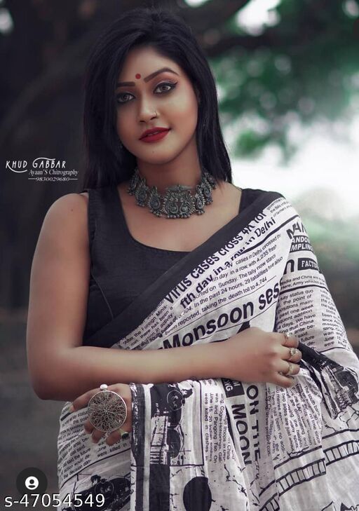 Mul Mul newapaper Saree